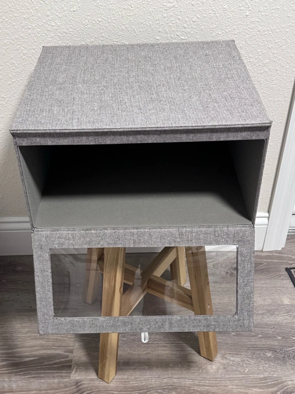 Cambridge Drop-Front Sweater Box in Grey - The Container Store EUC